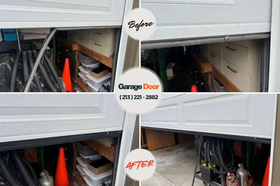 Before and after: garage door company Cypress Quarters, FL